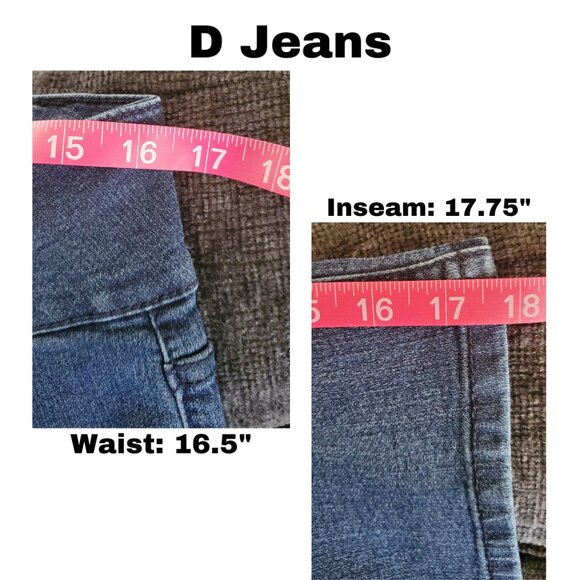 D Jeans Stretch Capri Jeans - Size 12, 3-Button Closure, Comfy & Stylish - Picture 6 of 9